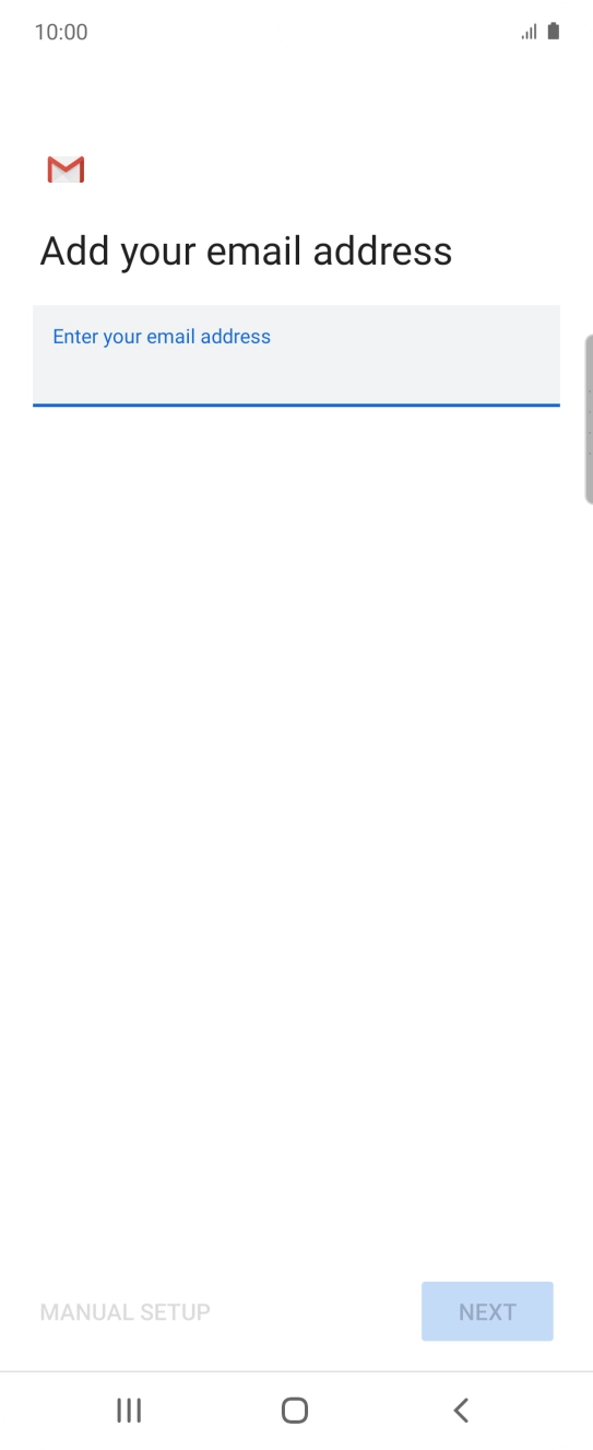 Press the field below 'Enter your email address' and key in your email address.
