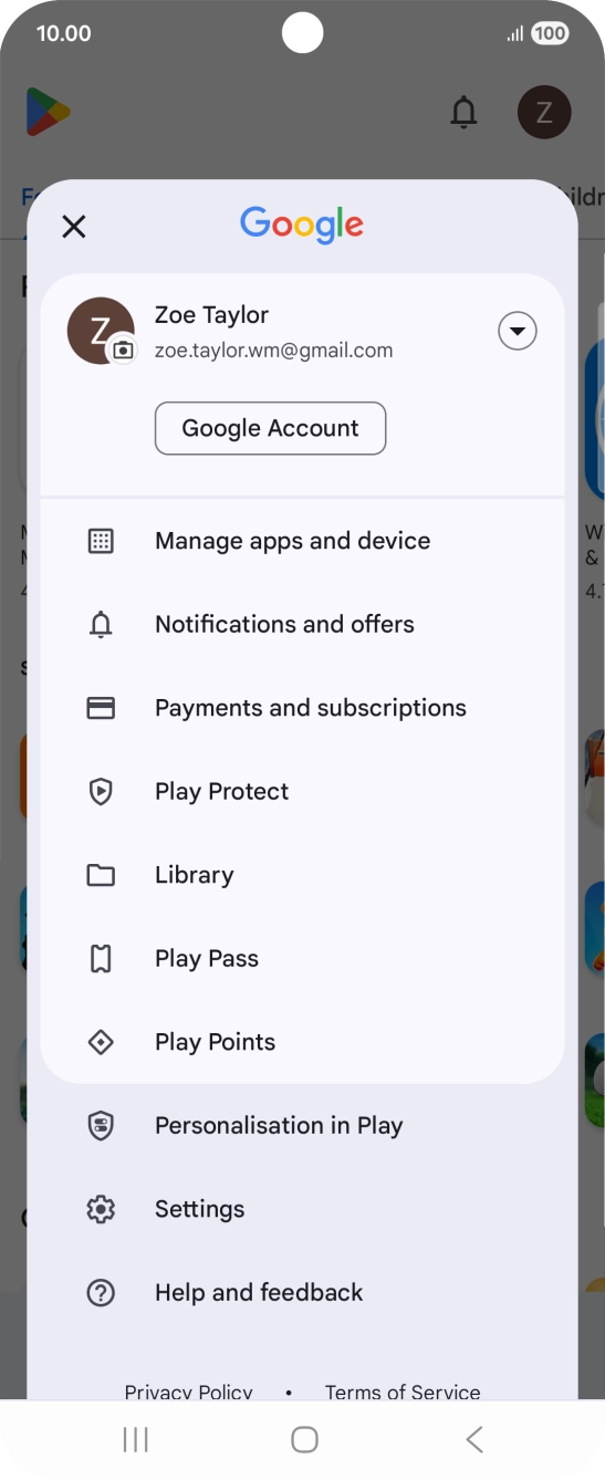 Press Manage apps and device.