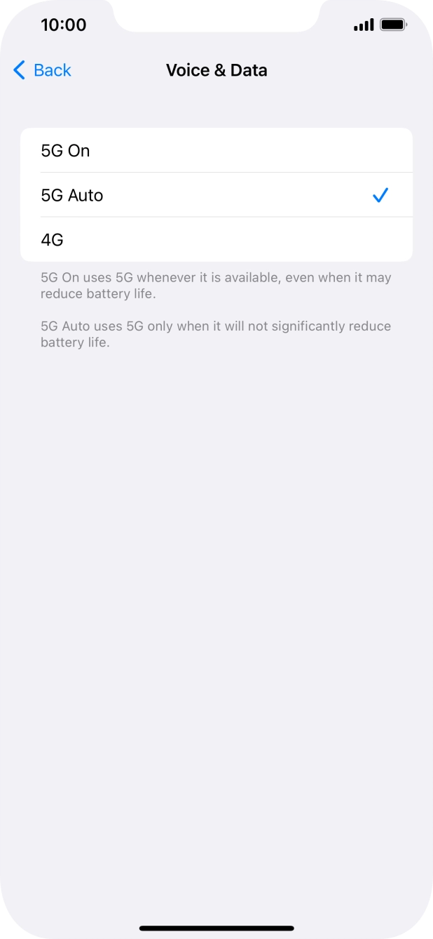 To turn on 5G primarily, press 5G On.