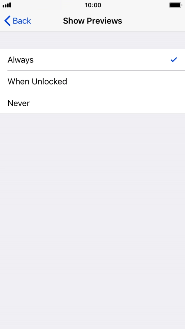 To select notification preview on the lock screen, press Always. To select notification preview on the lock screen, press Always.