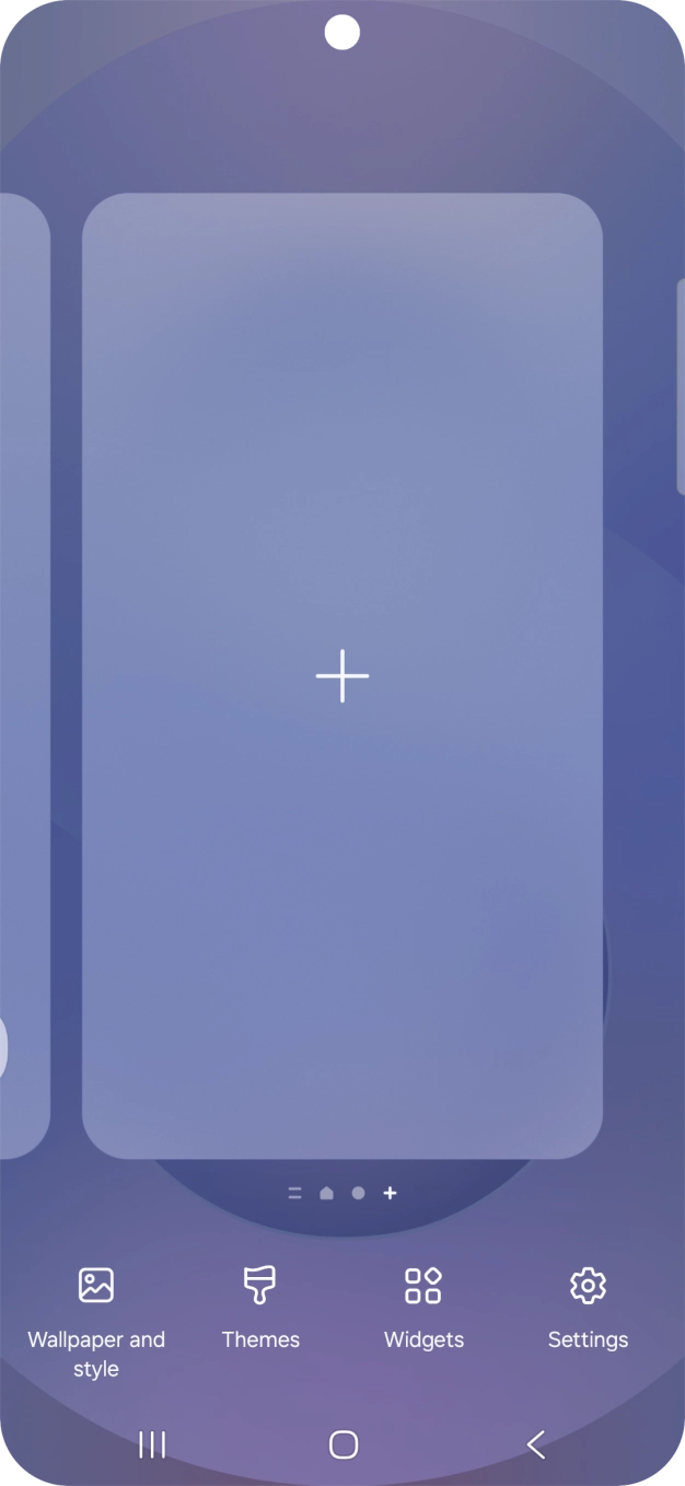 Press the add icon to add a home screen page.