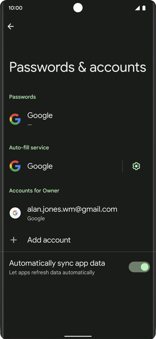 Press Add account. Press Add account.