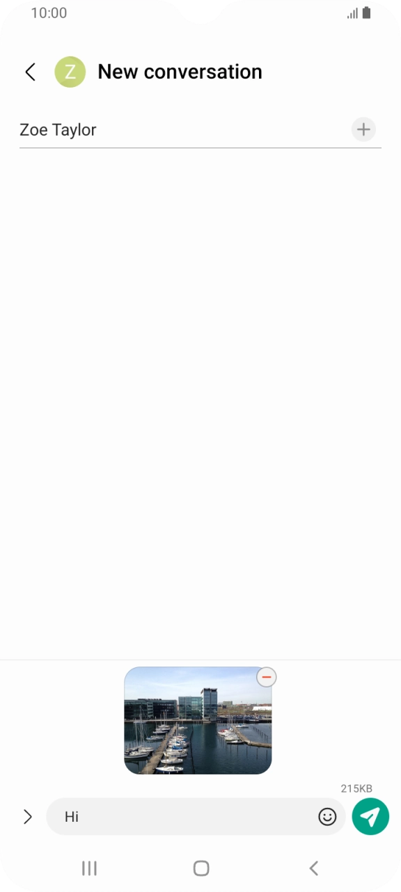 Press the send icon when you've finished your picture message.