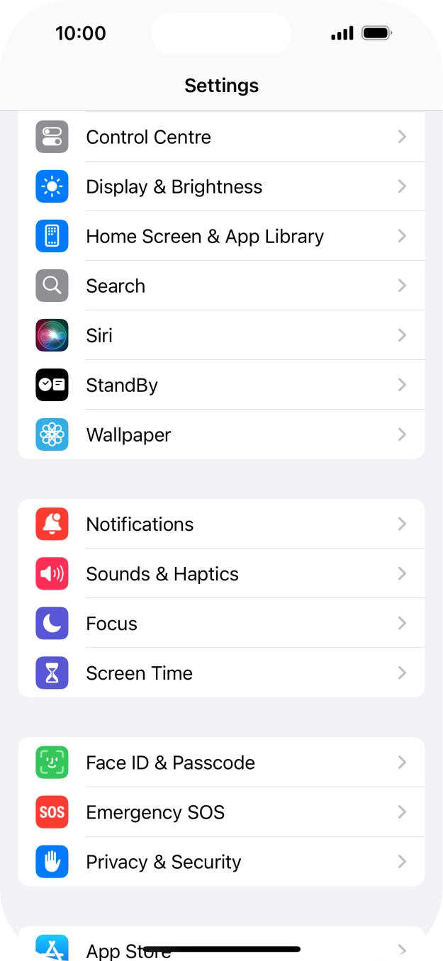 Press Face ID & Passcode.