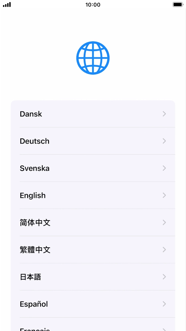 Press the required language.