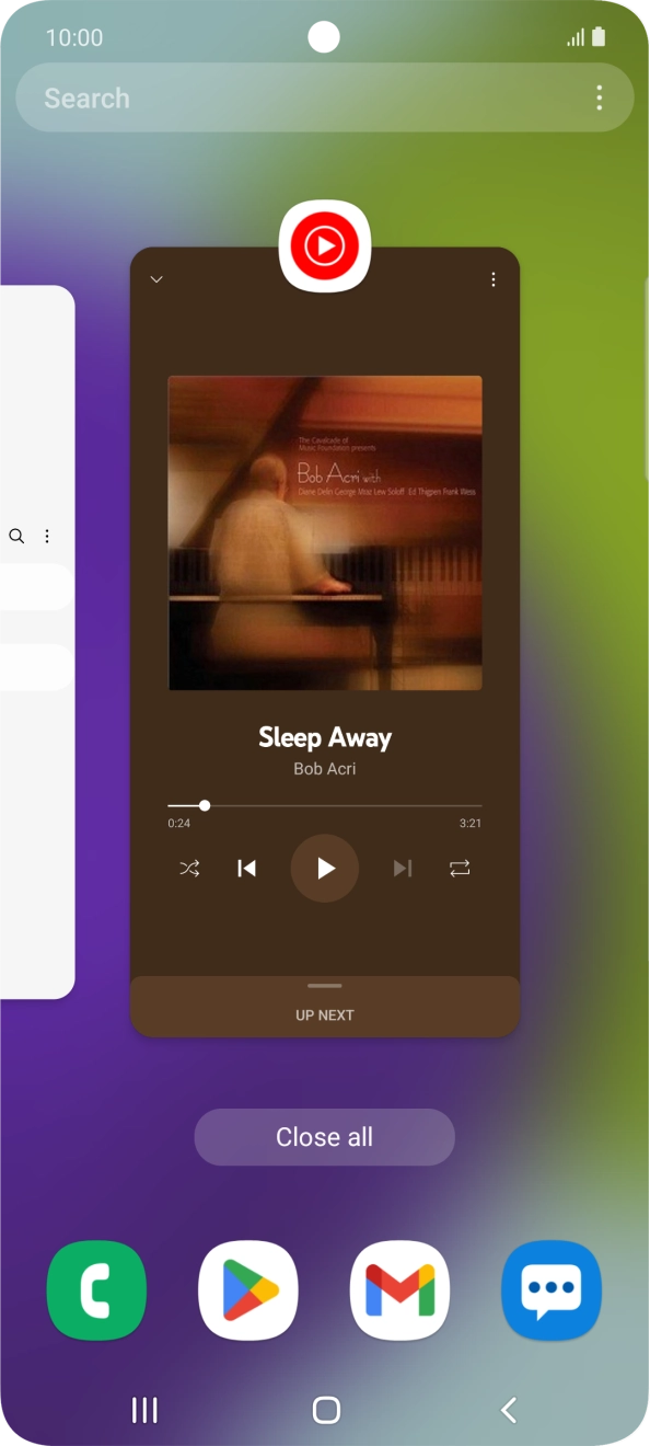 To end one running application, slide your finger upwards on the required application. To end one running application, slide your finger upwards on the required application.