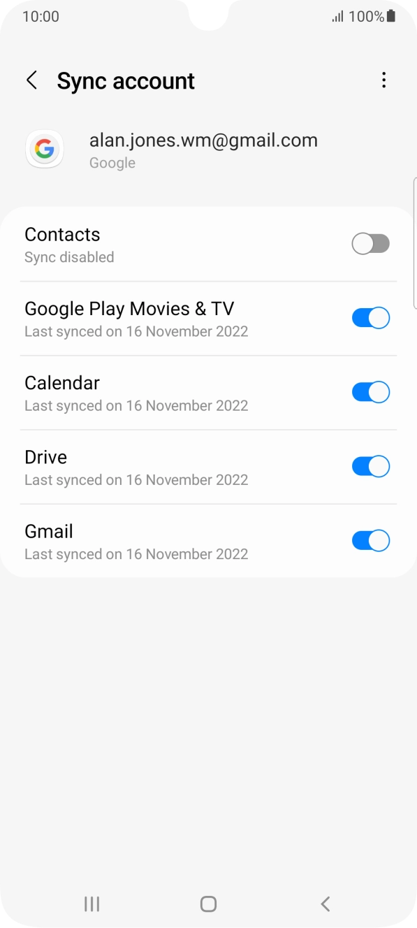 Press the indicator next to 'Contacts' to turn on the function.