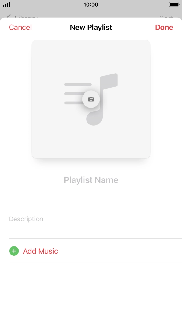 Press the text input field and key in a name for the playlist.