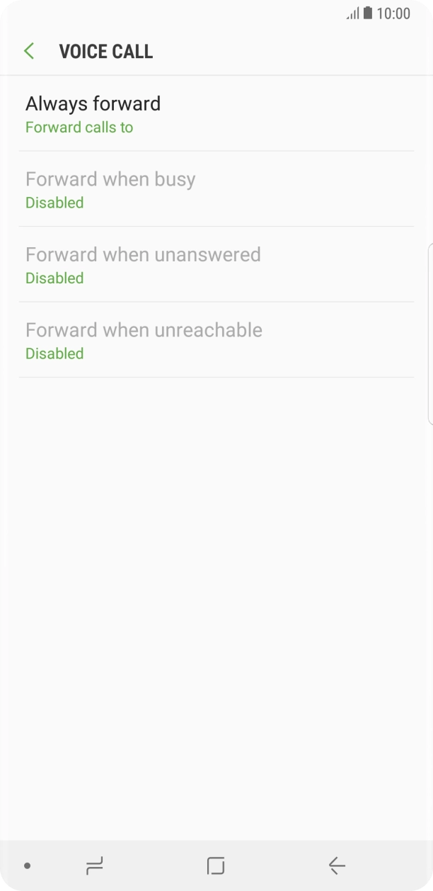 Press the required divert type.