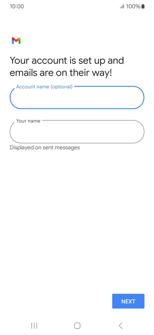 Press the field below 'Your name' and key in the required sender name.