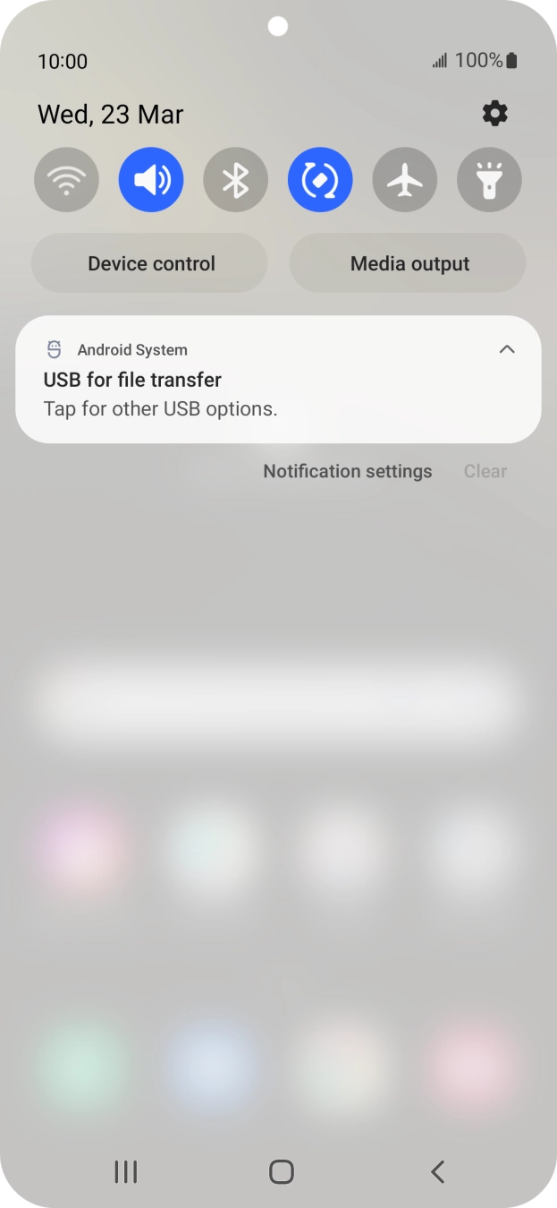 Press Tap for other USB options..