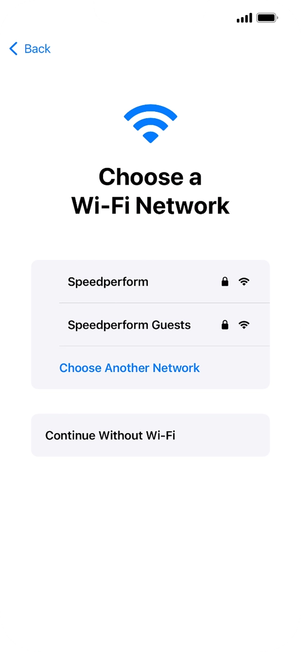 Press the required WiFi network.