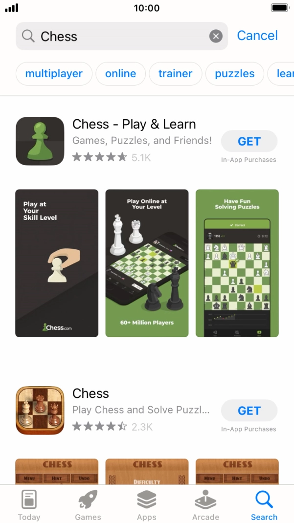 Press the required app. Press the required app.