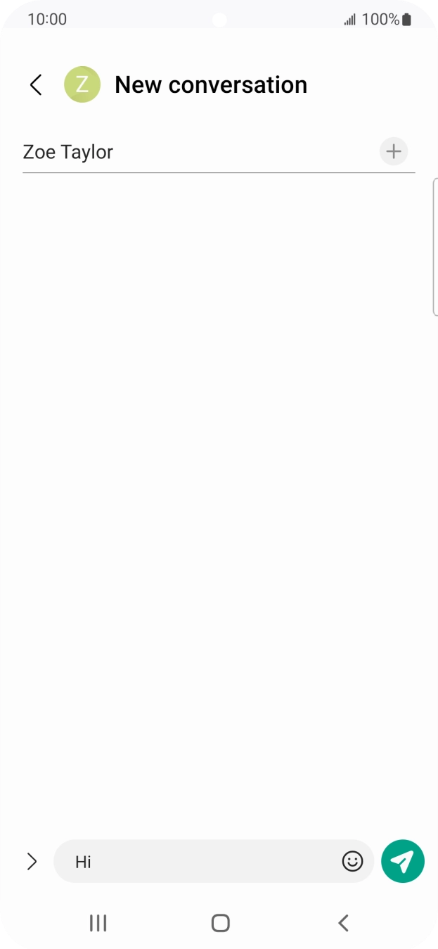 Press the send icon when you've finished your text message.