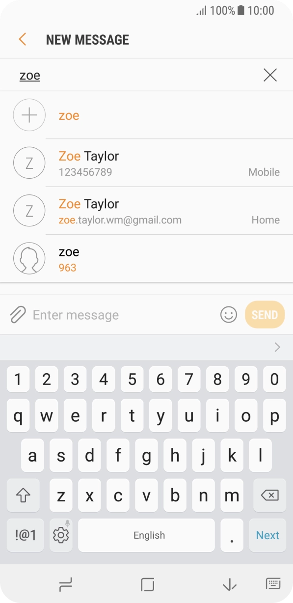 Press the required contact.