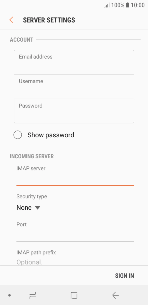 Press the drop down list below 'Security type'. Press the drop down list below 'Security type'.