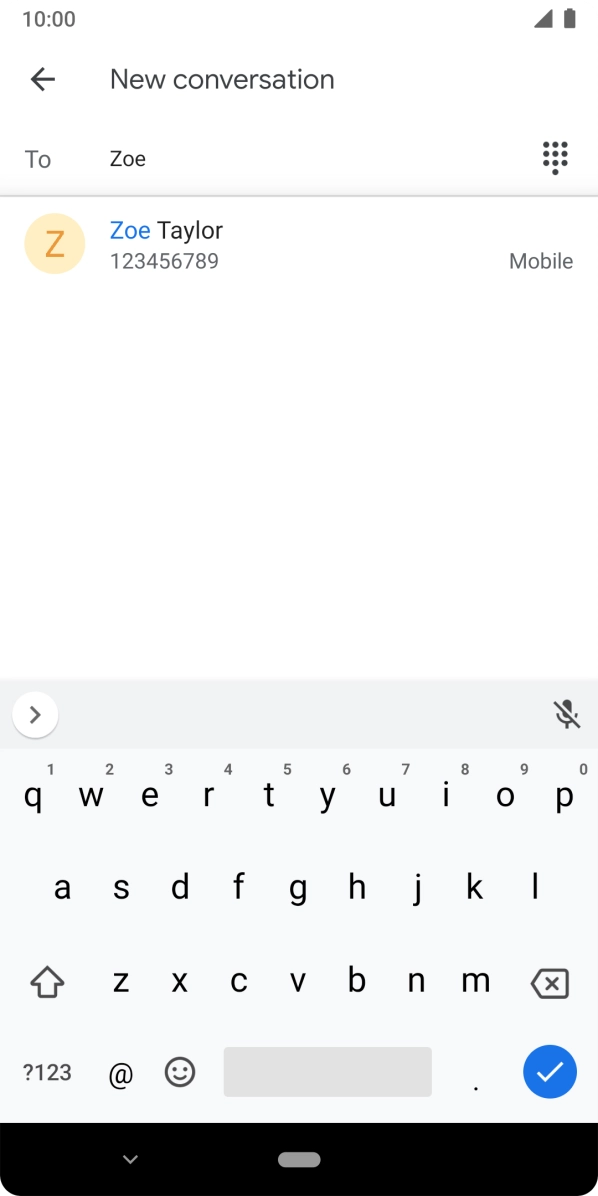 Press the required contact. Press the required contact.