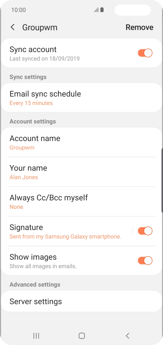 Press the indicator next to 'Sync account' to turn on the function. Press the indicator next to 'Sync account' to turn on the function.