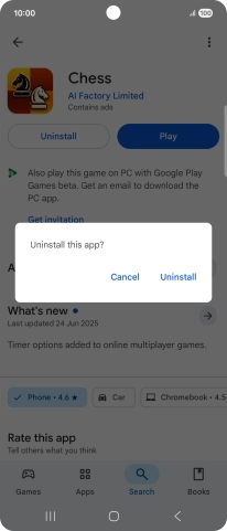 Press Uninstall.