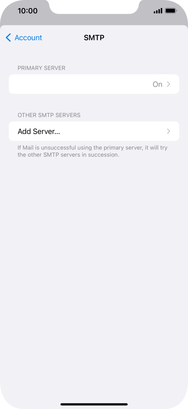 Press the field below 'PRIMARY SERVER'. Press the field below 'PRIMARY SERVER'.