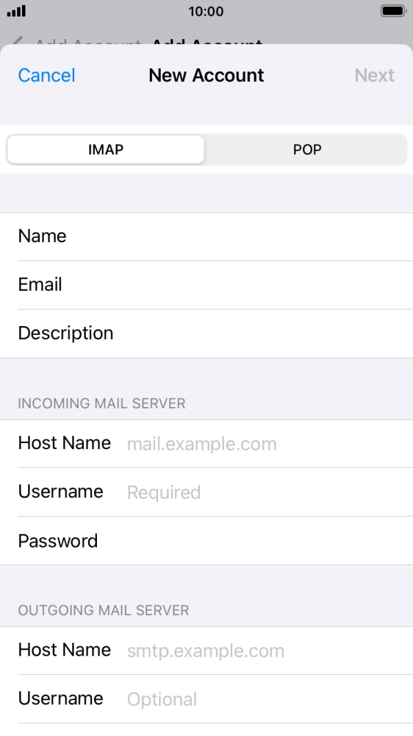 Press IMAP. Press IMAP.