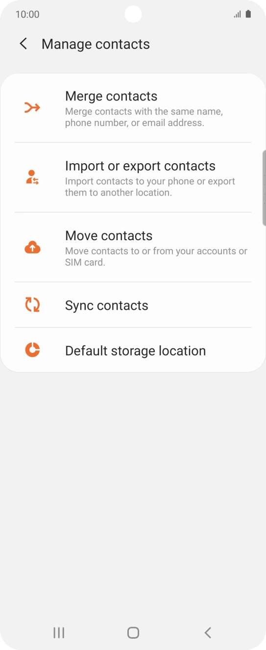 Press Import or export contacts.