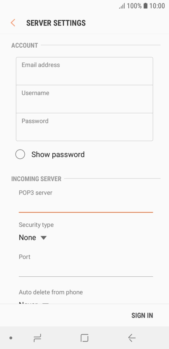 Press the drop down list below 'Security type'. Press the drop down list below 'Security type'.