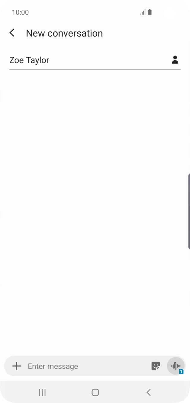 Press the text input field and write the text for your text message.
