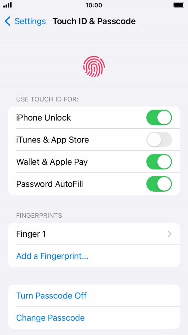 Press the indicator next to 'iPhone Unlock' to turn the function on or off.