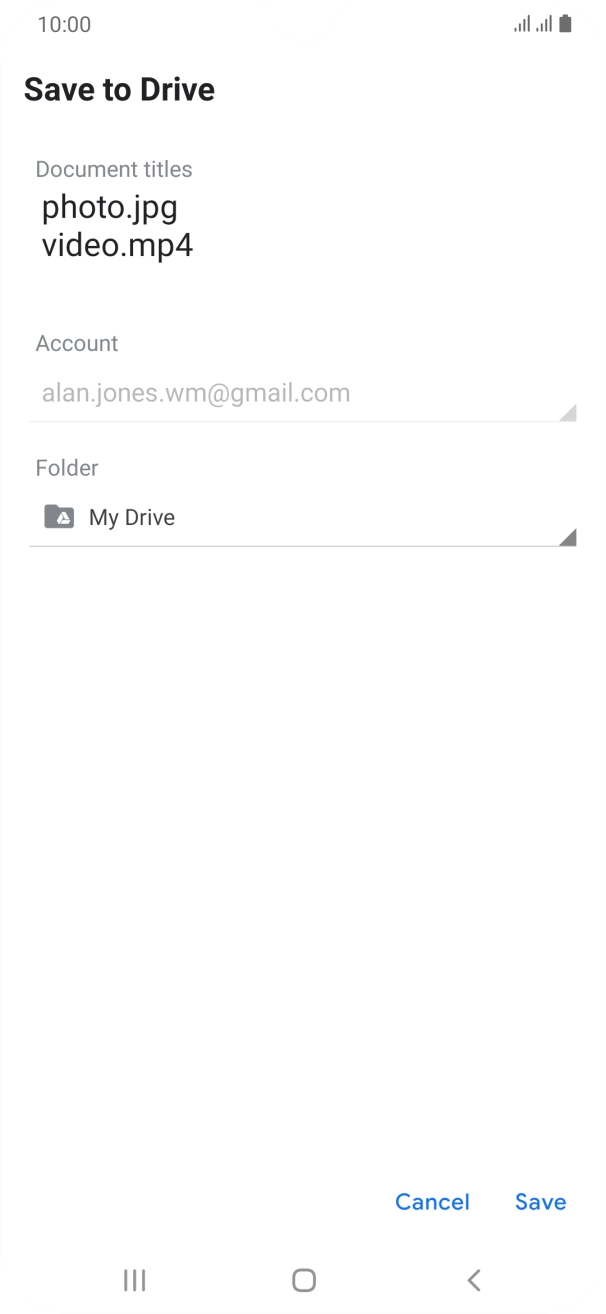 Press the field below 'Folder' and go to the required folder.