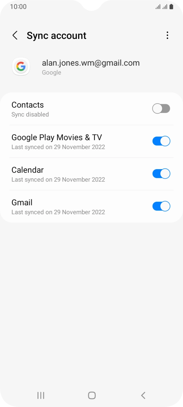 Press the indicator next to 'Contacts' to turn on the function.