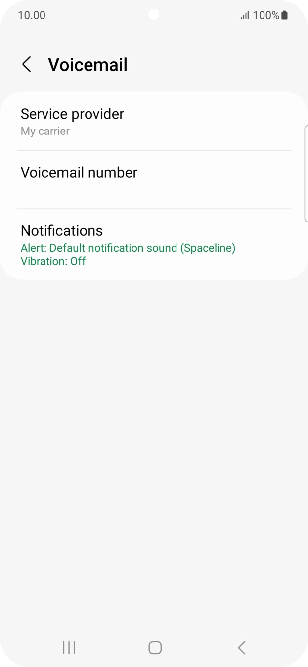 Press Voicemail number.