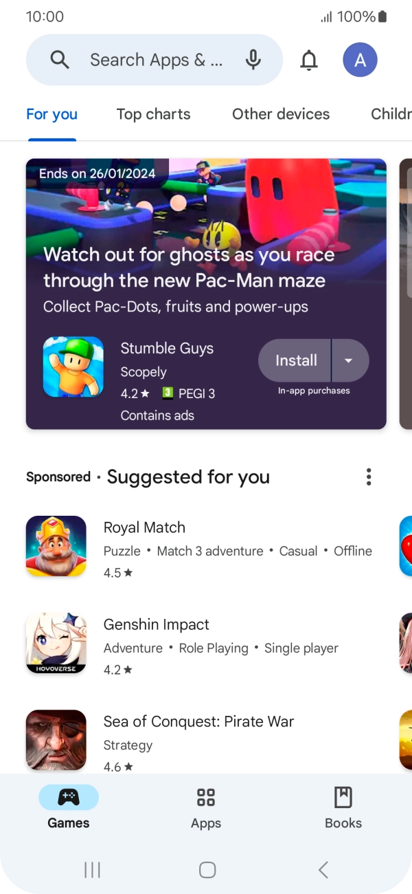 Press the search field. Press the search field.