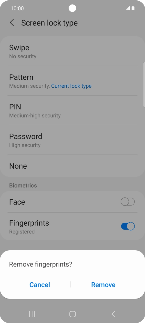 Press Remove. Press Remove.