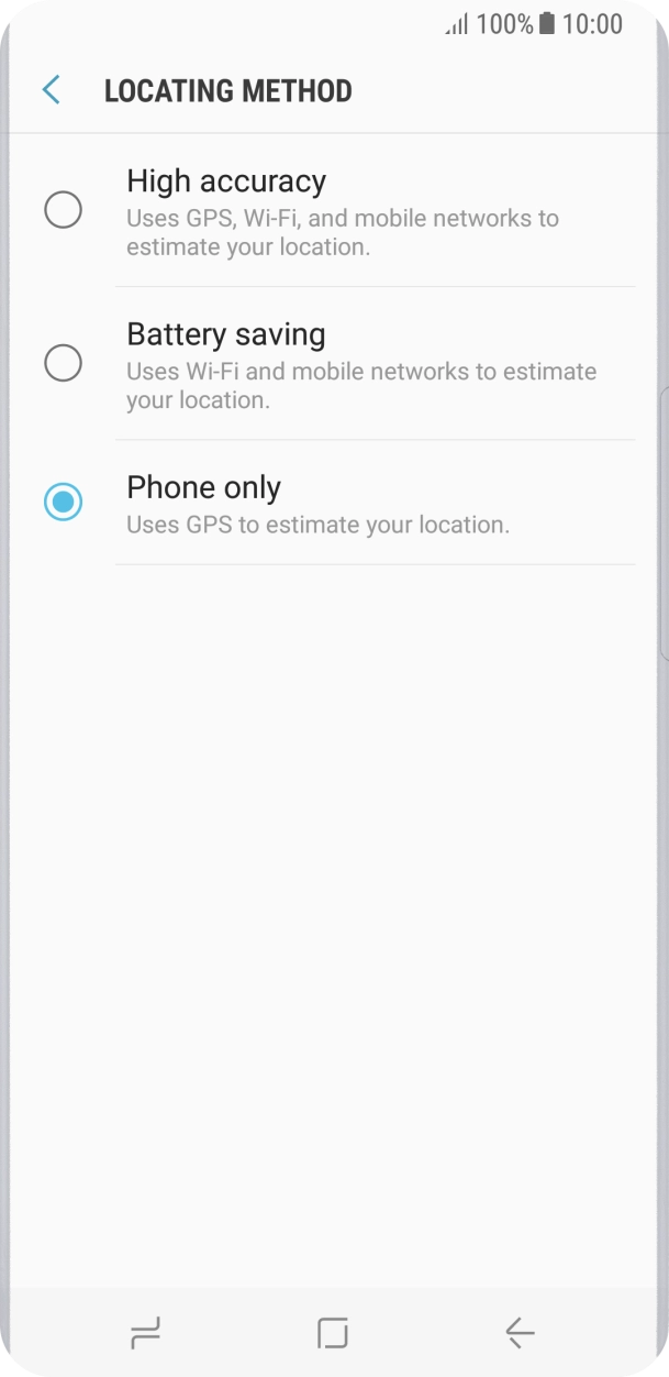If you select High accuracy, your phone can find your exact position using the GPS satellites, the mobile network and nearby WiFi networks. Satellite-based GPS requires a clear view of the sky.