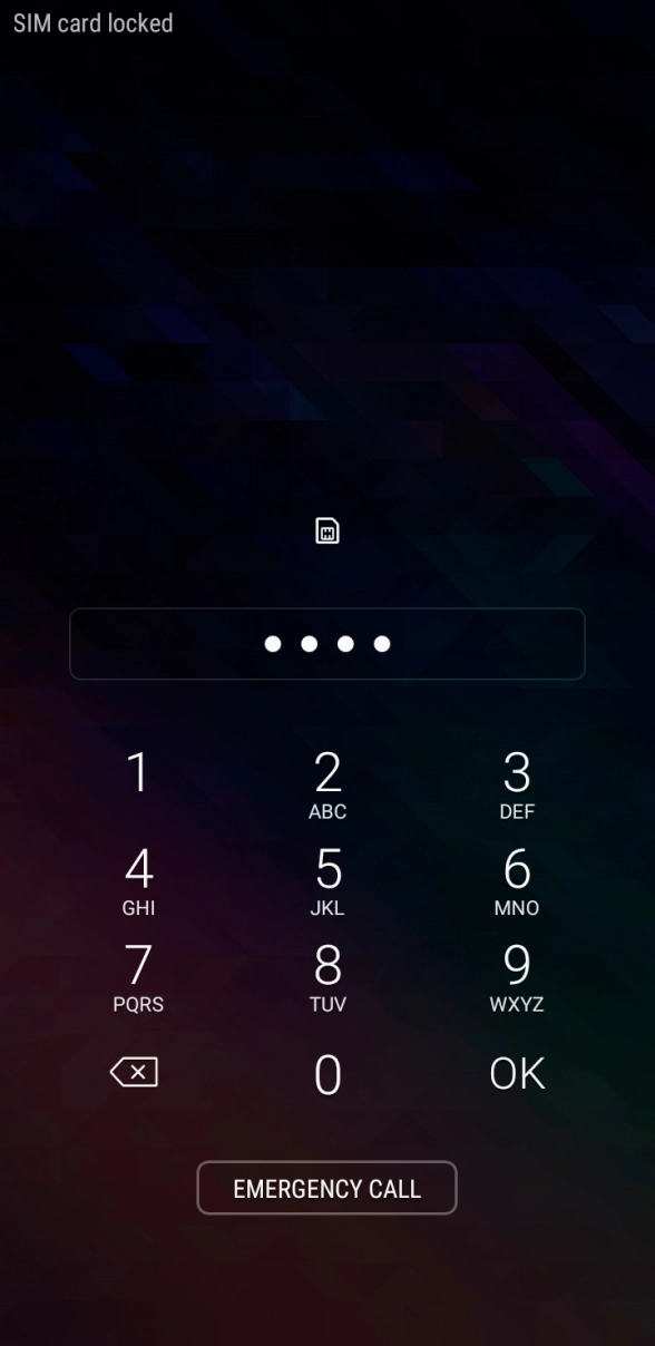 Key in your SIM PIN and press OK}. The default SIM PIN is 0000.