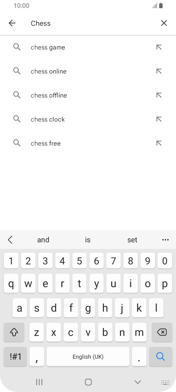 Key in the name or subject of the required app and press the search icon.