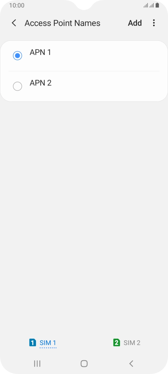 Press the field next to the data connection to activate it. Press the field next to the data connection to activate it.