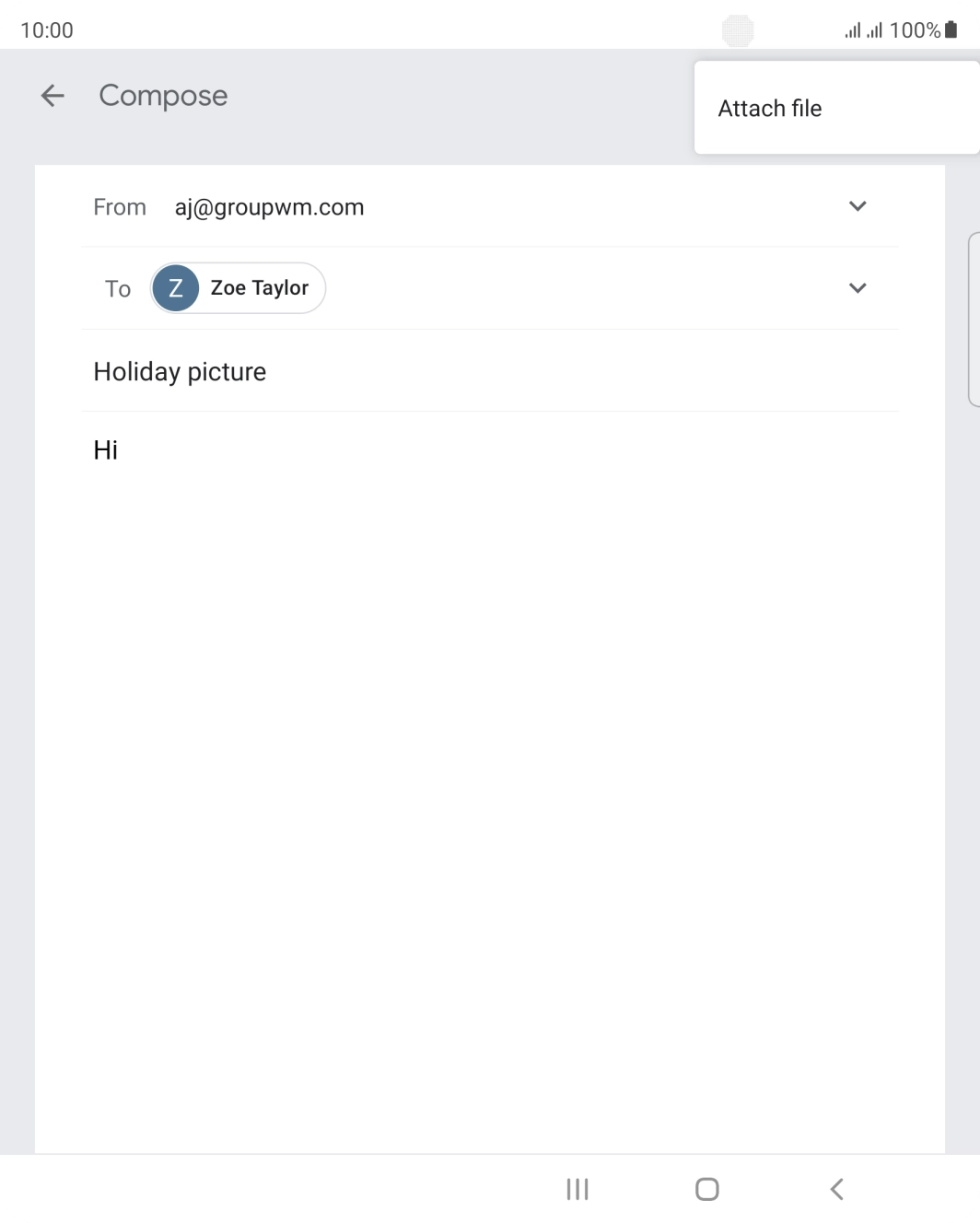 Press Attach file and go to the required folder.