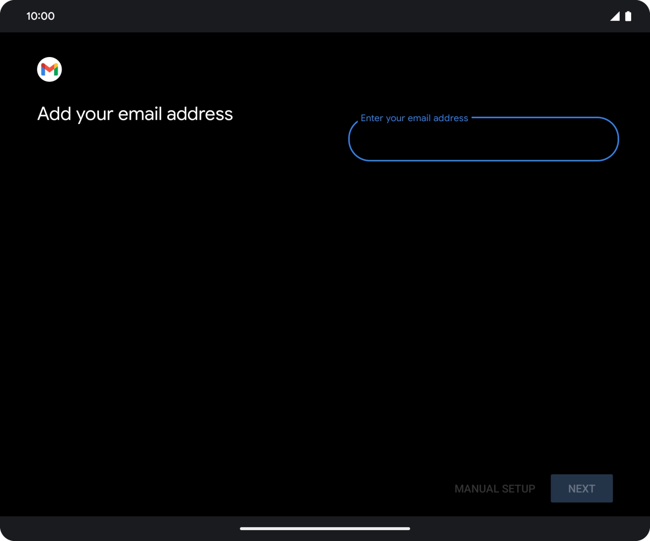 Press the field below 'Enter your email address' and key in your email address. Press the field below 'Enter your email address' and key in your email address.