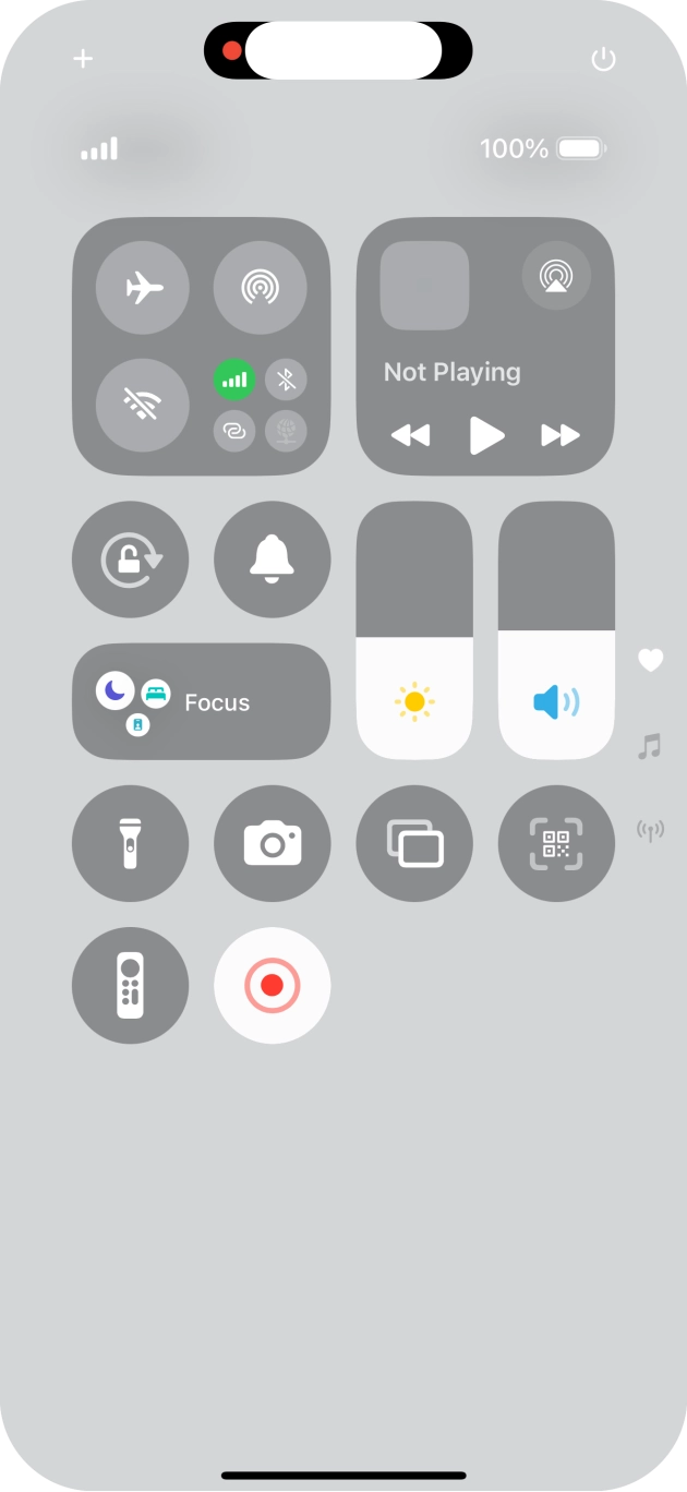 Press the screen recording icon to stop the recording.