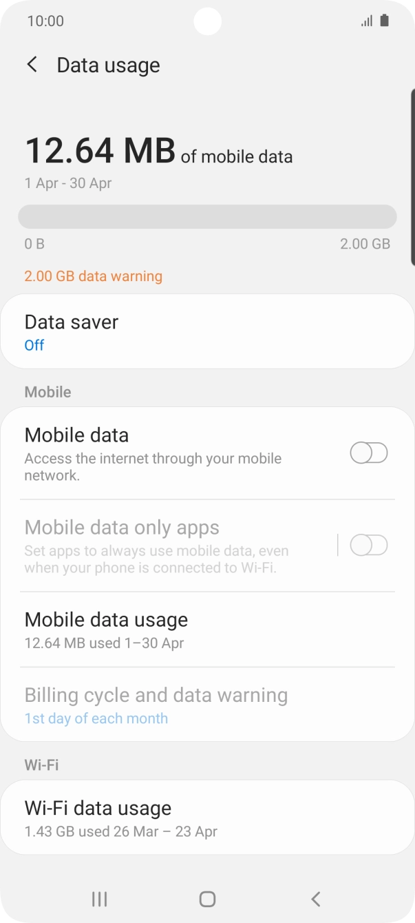 The total data usage is displayed.