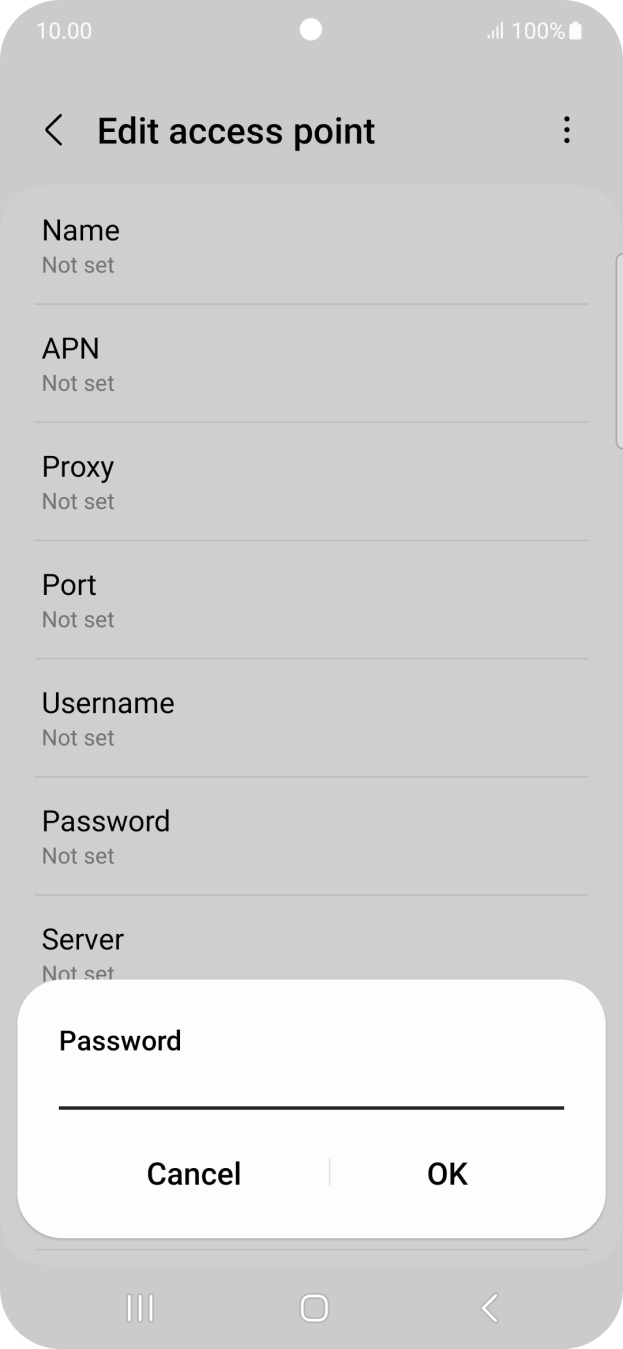 Key in password and press OK. Key in password and press OK.
