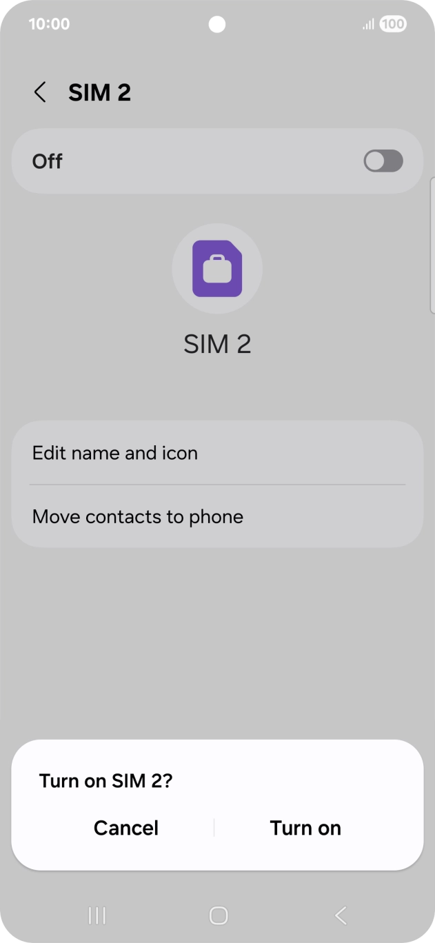 If you turn on use of the plan, press Turn on.