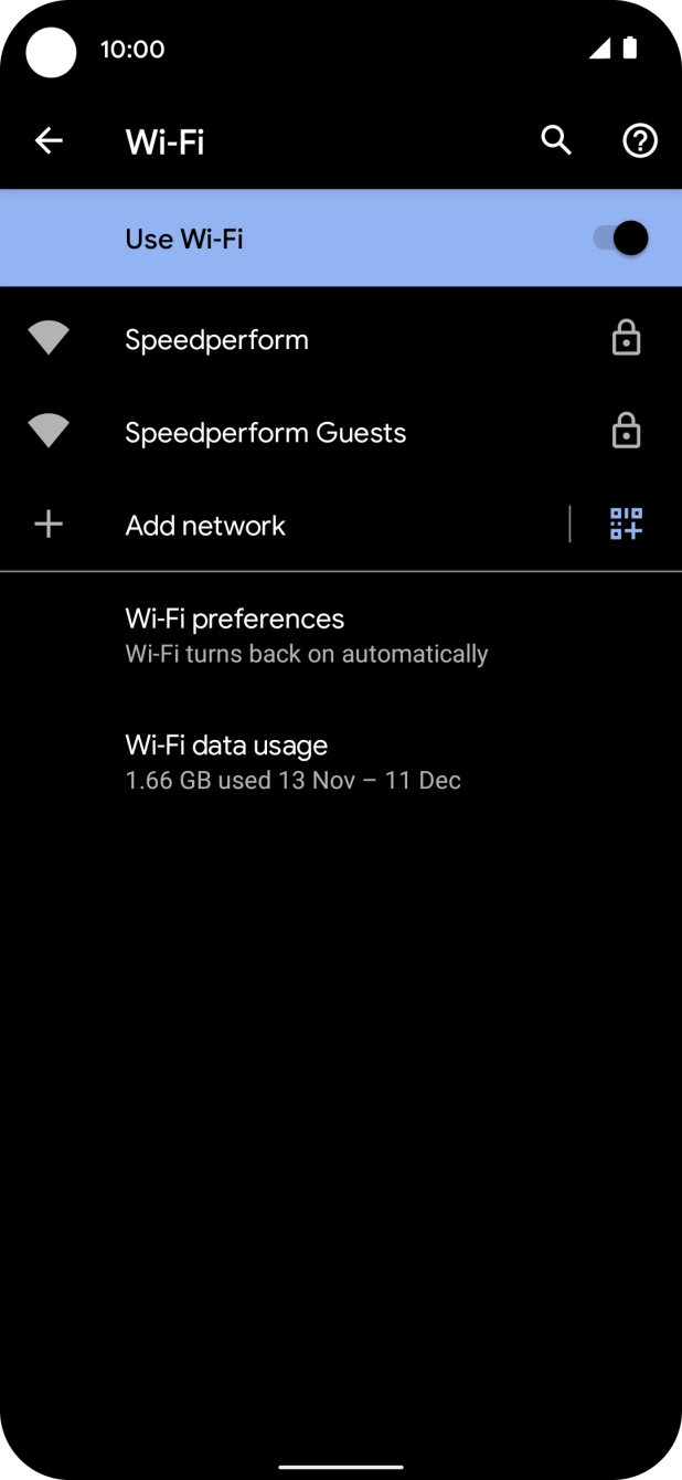Press the required WiFi network.