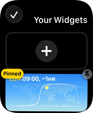 Press the unpin widget icon on the required widget to unpin it from the top of the stack.