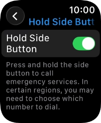 Press the indicator next to 'Hold Side Button' to turn the function on or off.
