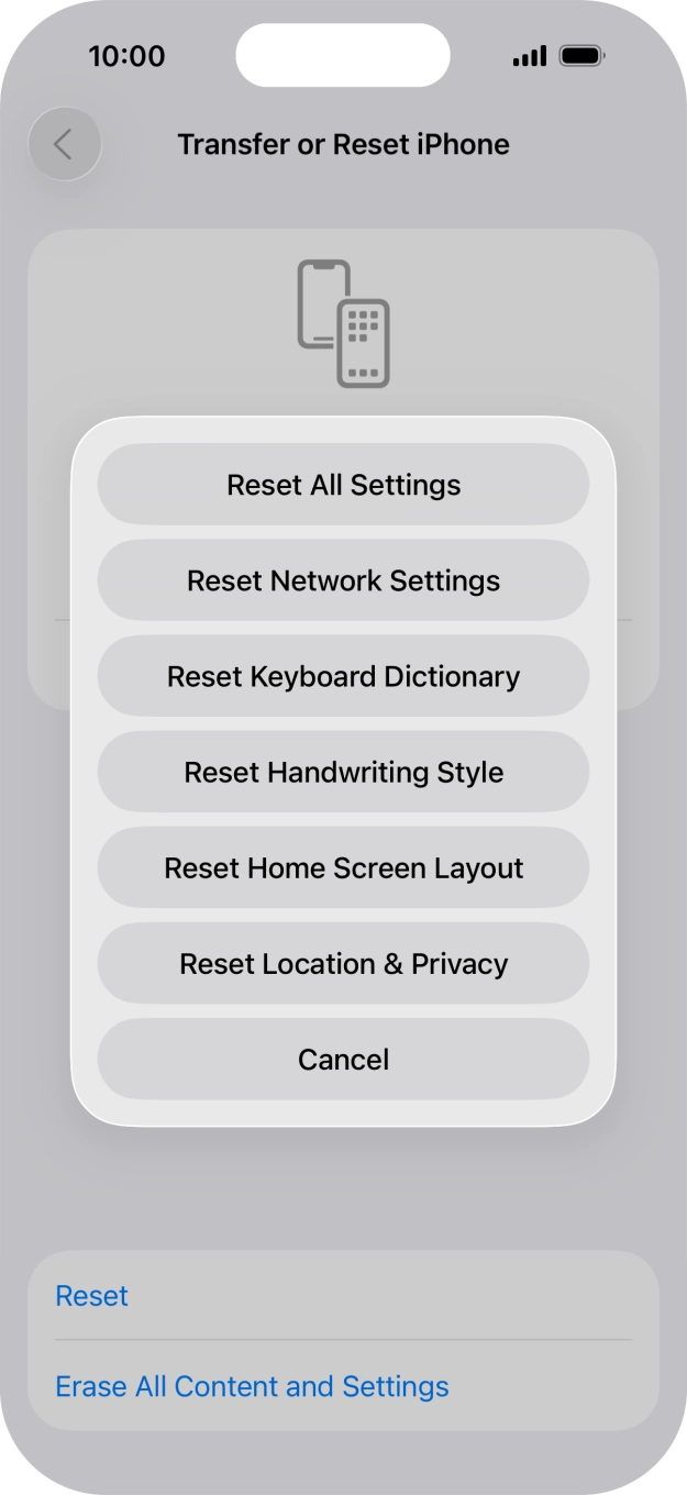 Press Reset All Settings.