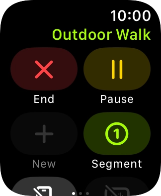 Press End to stop your training activity.