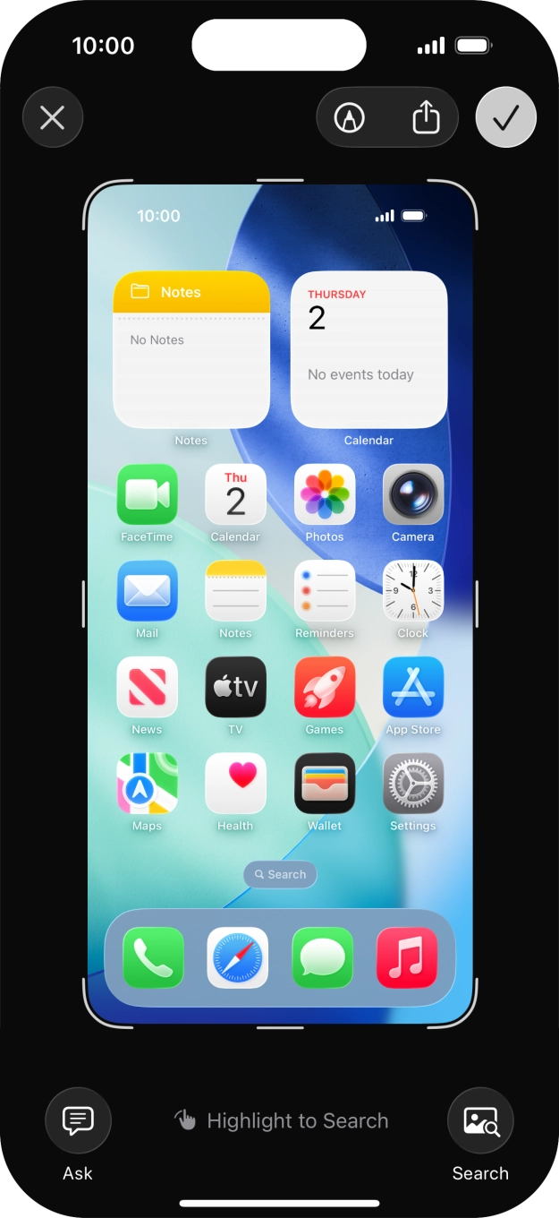 Follow the instructions on the screen to edit and save your screenshot.